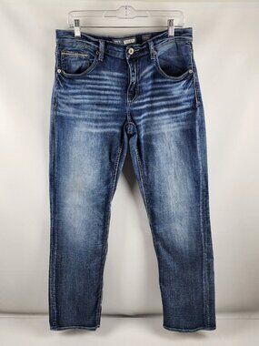 BKE Jeans Mens 34R Blue Nolan Straight Leg Denim (32x31)